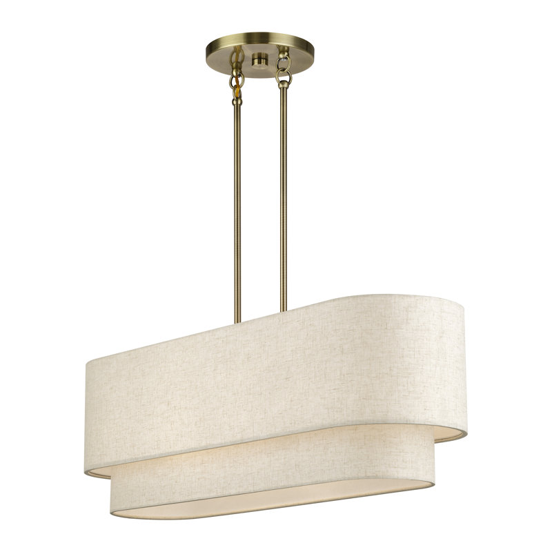 Wade Logan® Aselin 3 Light Antique Brass Medium Linear Chandelier